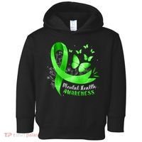 Mental Health Awareness Butterfly Green Ribbon  Toddler Hoodie thumb 0