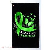 Mental Health Awareness Butterfly Green Ribbon  Golf Towel thumb 0