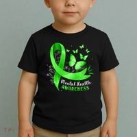 Mental Health Awareness Butterfly Green Ribbon  Toddler T-Shirt thumb 2