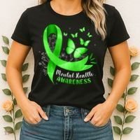 Mental Health Awareness Butterfly Green Ribbon  Women's T-Shirt thumb 2