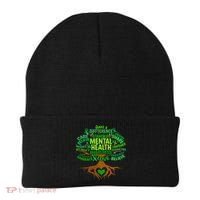 Mental Health Awareness Tree Drawing Word Beanie thumb 0