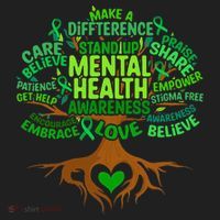 Mental Health Awareness Tree Drawing Word Beanie thumb 2