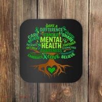 Mental Health Awareness Tree Drawing Word Coaster thumb 0