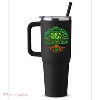 Mental Health Awareness Tree Drawing Word 40oz Vacuum Insulated Stainless Steel Travel Tumbler thumb 2