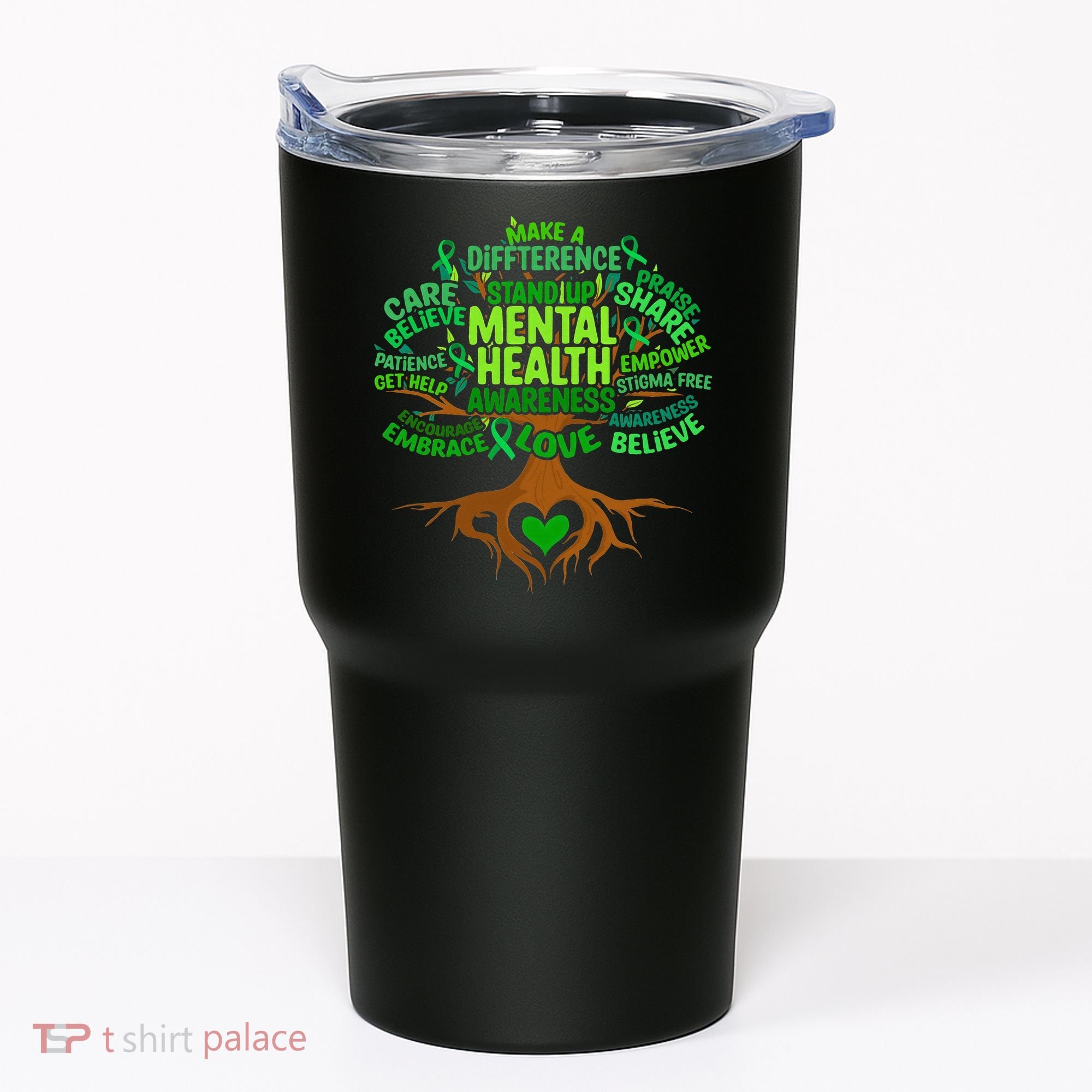 Mental Health Awareness Tree Drawing Word Tumbler
