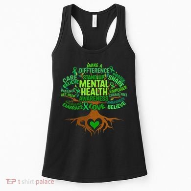 Mental Health Awareness Tree Drawing Word Women's Tank Top