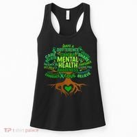 Mental Health Awareness Tree Drawing Word Women's Tank Top thumb 0