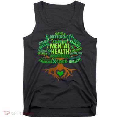 Mental Health Awareness Tree Drawing Word Tank Top