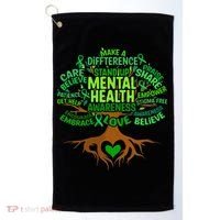 Mental Health Awareness Tree Drawing Word Golf Towel thumb 0