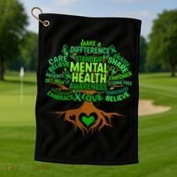 Mental Health Awareness Tree Drawing Word Golf Towel thumb 1