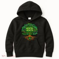 Mental Health Awareness Tree Drawing Word Kids Hoodie thumb 0