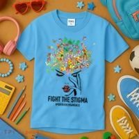 Mental Health Awareness Month Fight The Stigma Positive Gift Kids T-Shirt thumb 3