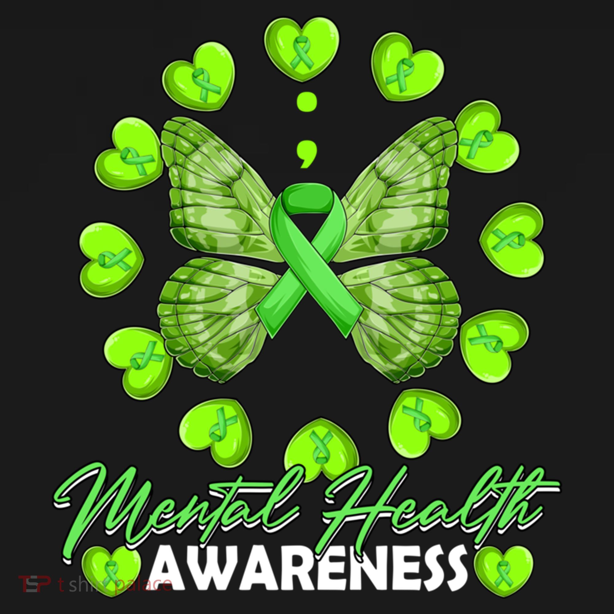 Mental Health Awareness Month Heart Love Butterfly Gift Women's Hoodie