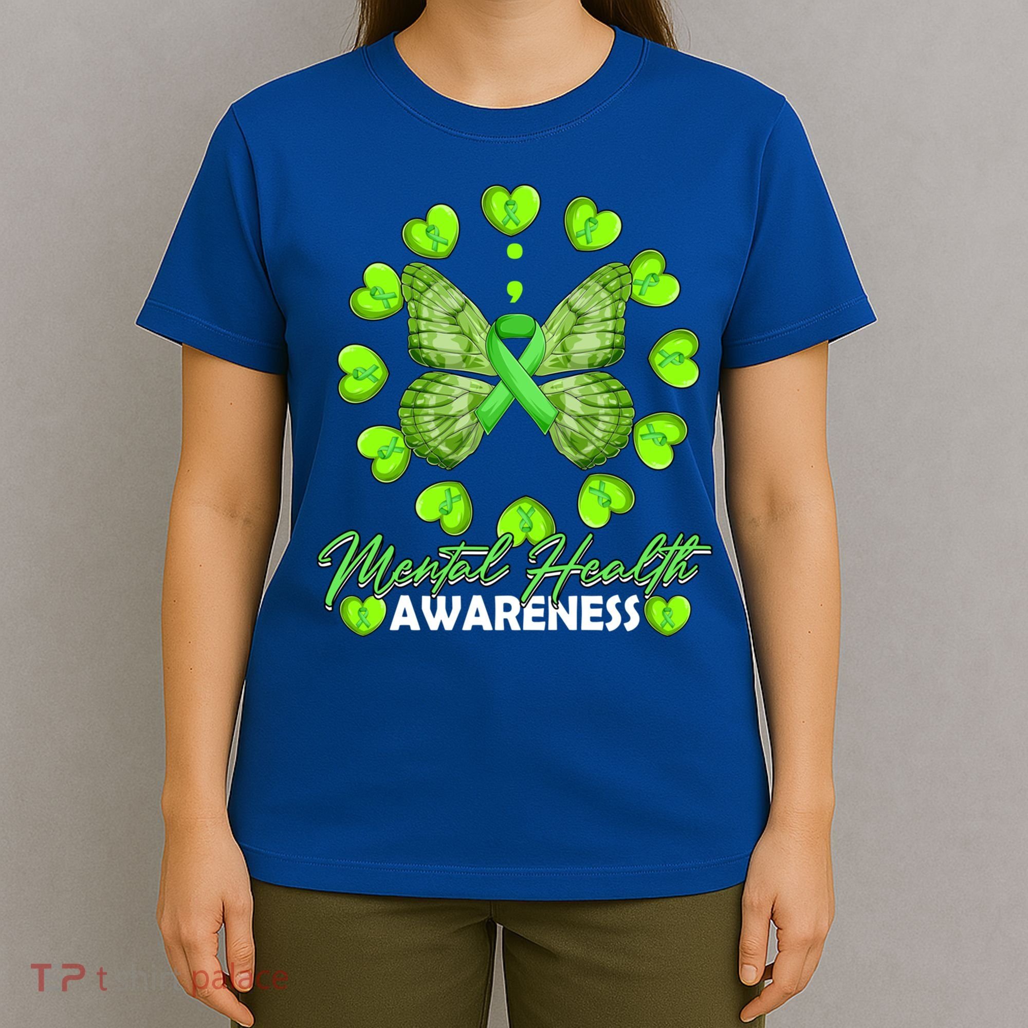 Mental Health Awareness Month Heart Love Butterfly Gift T-Shirt