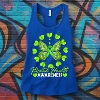 Mental Health Awareness Month Heart Love Butterfly Gift Women's Tank Top thumb 3