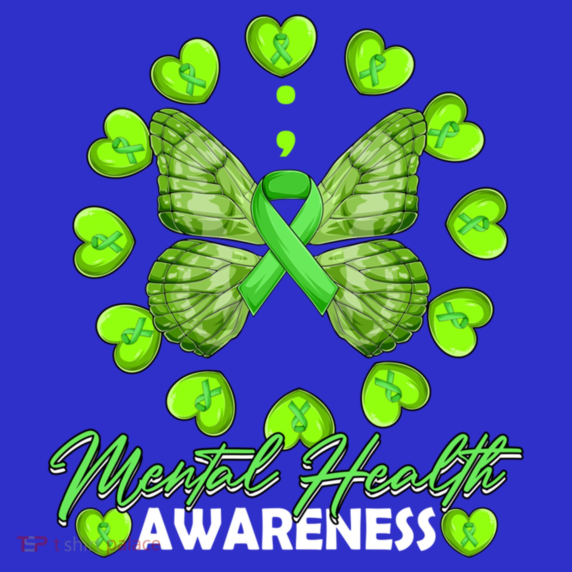 Mental Health Awareness Month Heart Love Butterfly Gift Women's Tank Top