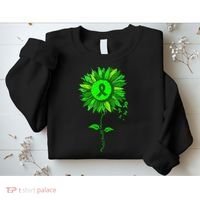 Mental Health Awareness Sunflower Green Ribbon Stigma Sweatshirt thumb 2