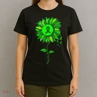 Mental Health Awareness Sunflower Green Ribbon Stigma T-Shirt thumb 4