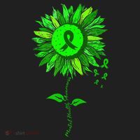 Mental Health Awareness Sunflower Green Ribbon Stigma Beanie thumb 2