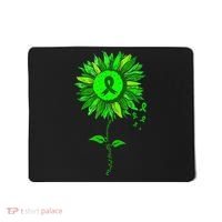 Mental Health Awareness Sunflower Green Ribbon Stigma Mousepad thumb 0