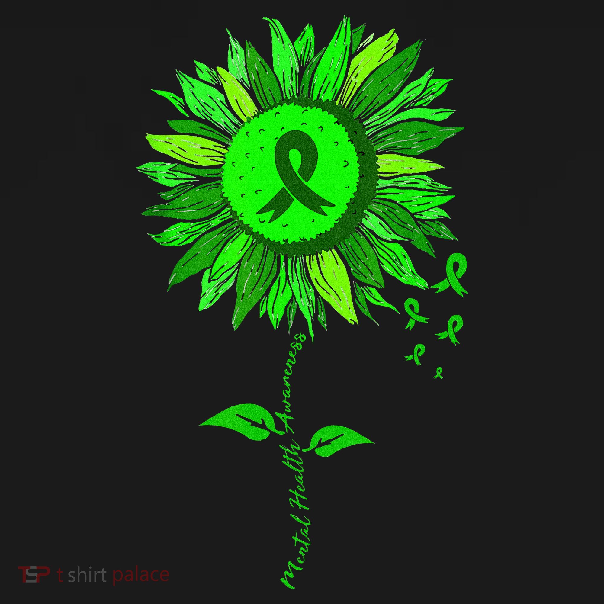 Mental Health Awareness Sunflower Green Ribbon Stigma Mousepad