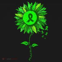 Mental Health Awareness Sunflower Green Ribbon Stigma Ornament thumb 1