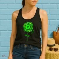 Mental Health Awareness Sunflower Green Ribbon Stigma Women's Tank Top thumb 2