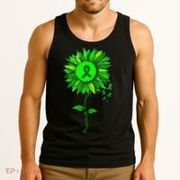 Mental Health Awareness Sunflower Green Ribbon Stigma Tank Top thumb 3