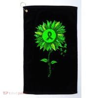 Mental Health Awareness Sunflower Green Ribbon Stigma Golf Towel thumb 0