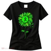 Mental Health Awareness Sunflower Green Ribbon Stigma Women's T-Shirt thumb 0