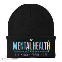 Mental Health Awareness Mindfulness Mental Wellness Beanie thumb 0