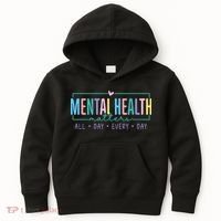 Mental Health Awareness Mindfulness Mental Wellness Kids Hoodie thumb 0