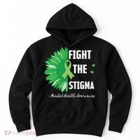Mental Health Awareness Sunflower Fight The Stigma Hoodie thumb 0