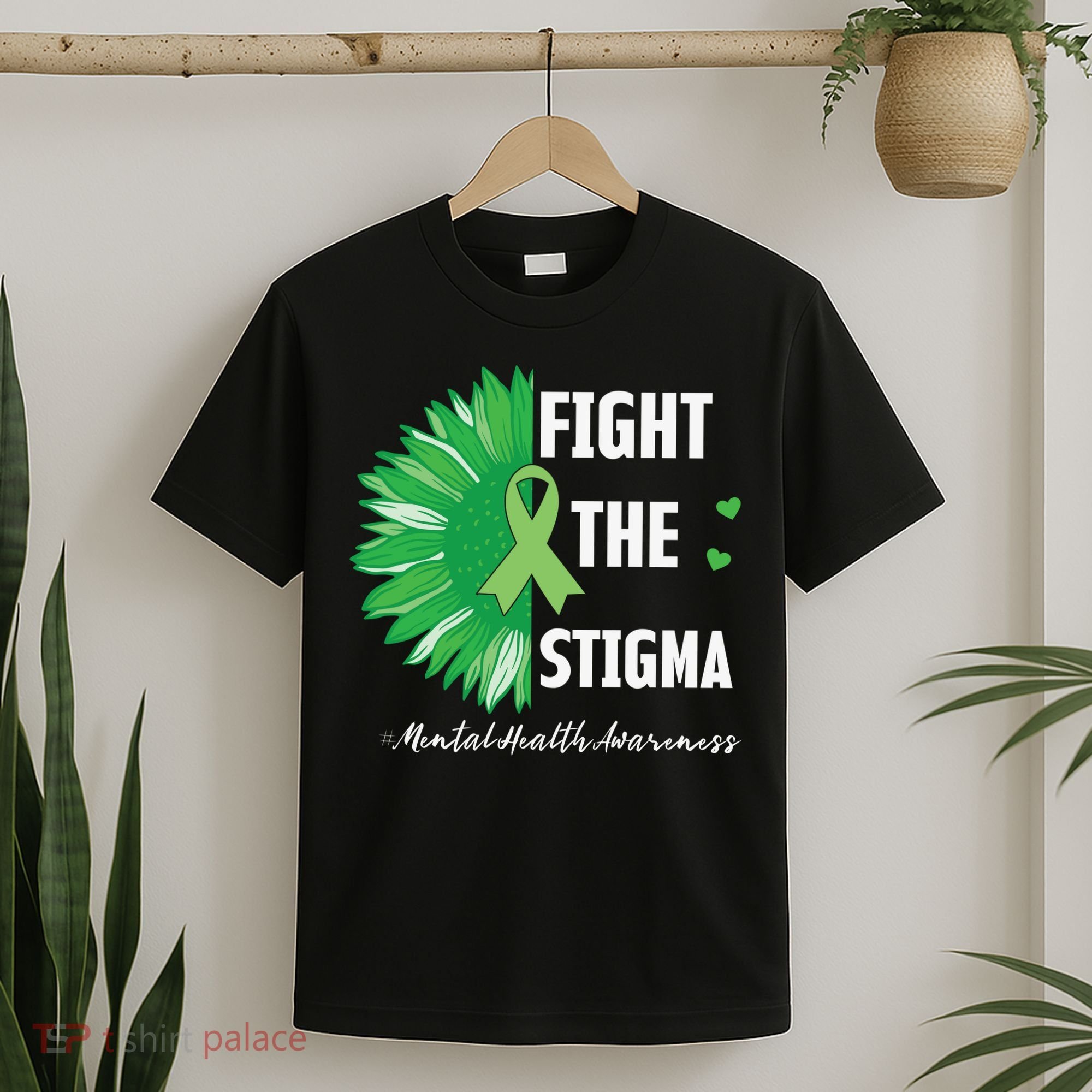 Mental Health Awareness Sunflower Fight The Stigma T-Shirt