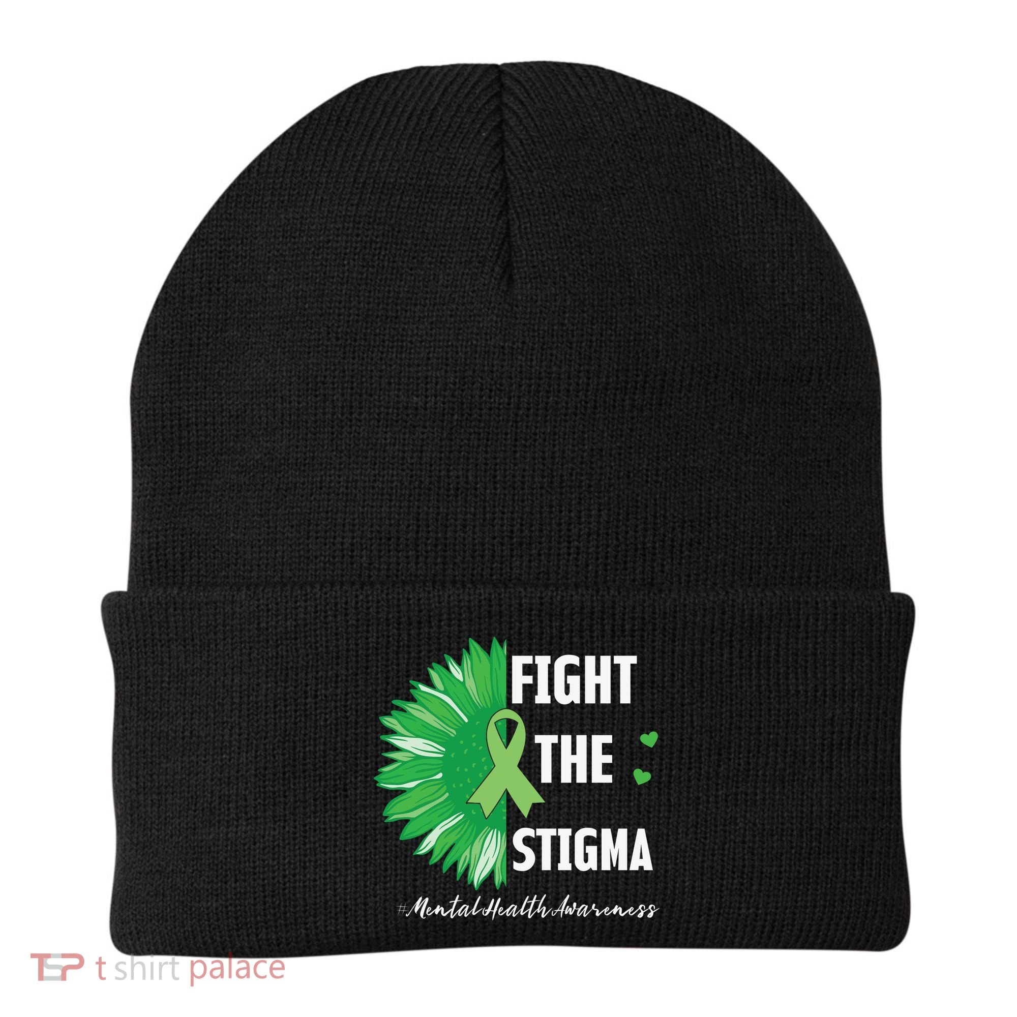 Mental Health Awareness Sunflower Fight The Stigma Beanie