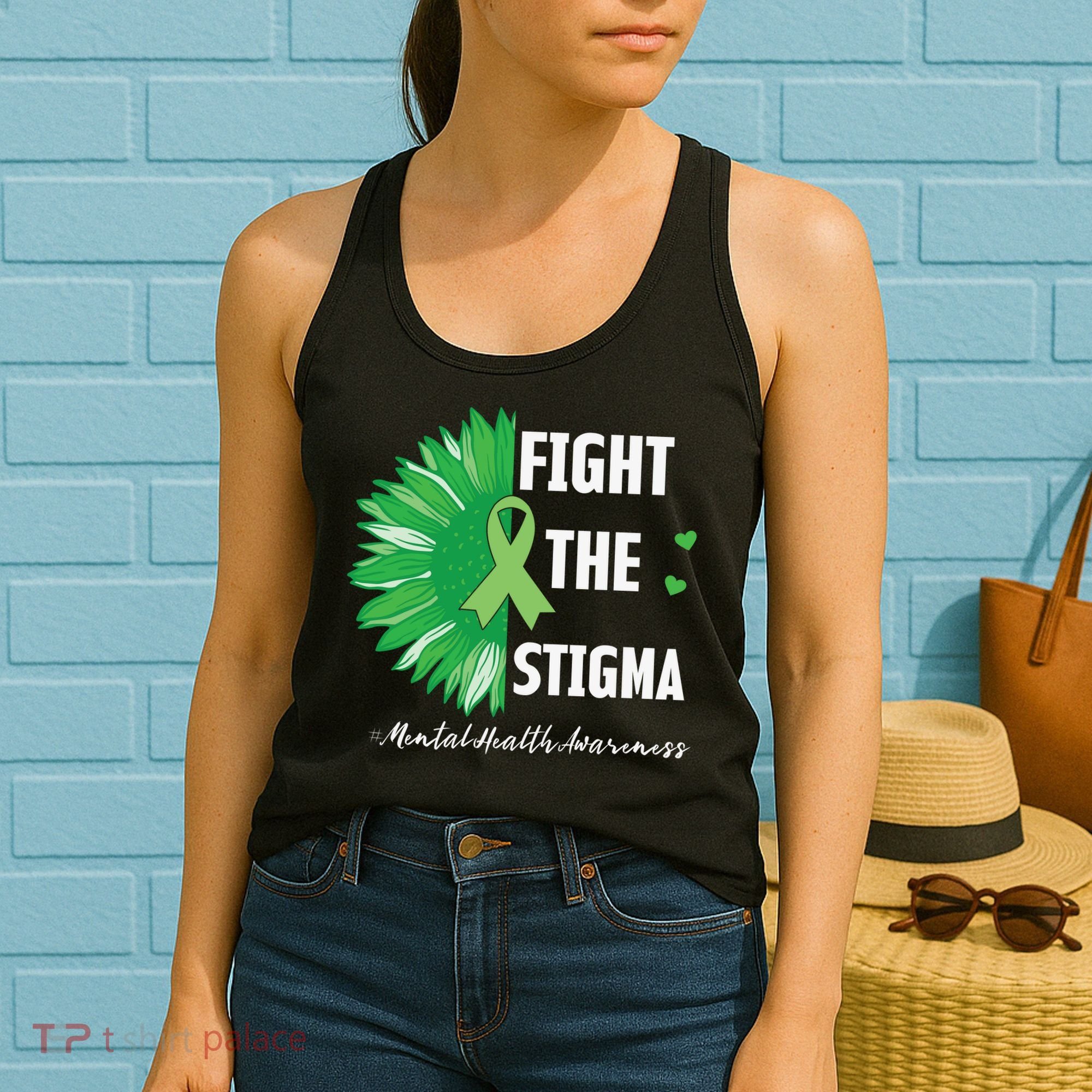 Mental Health Awareness Sunflower Fight The Stigma Women's Tank Top
