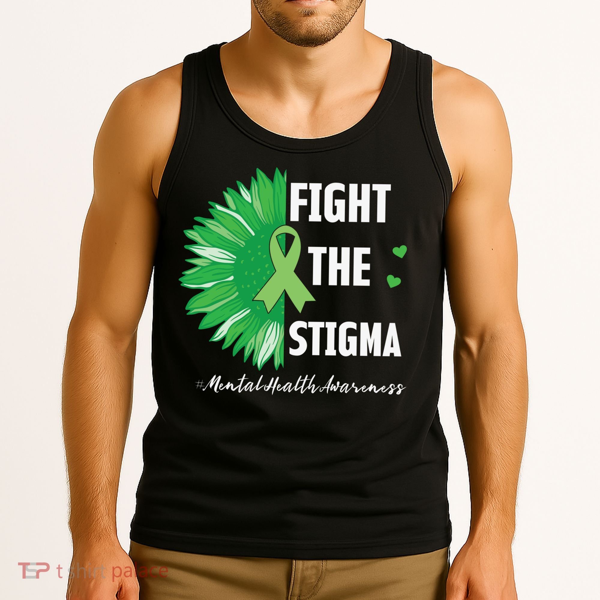 Mental Health Awareness Sunflower Fight The Stigma Tank Top