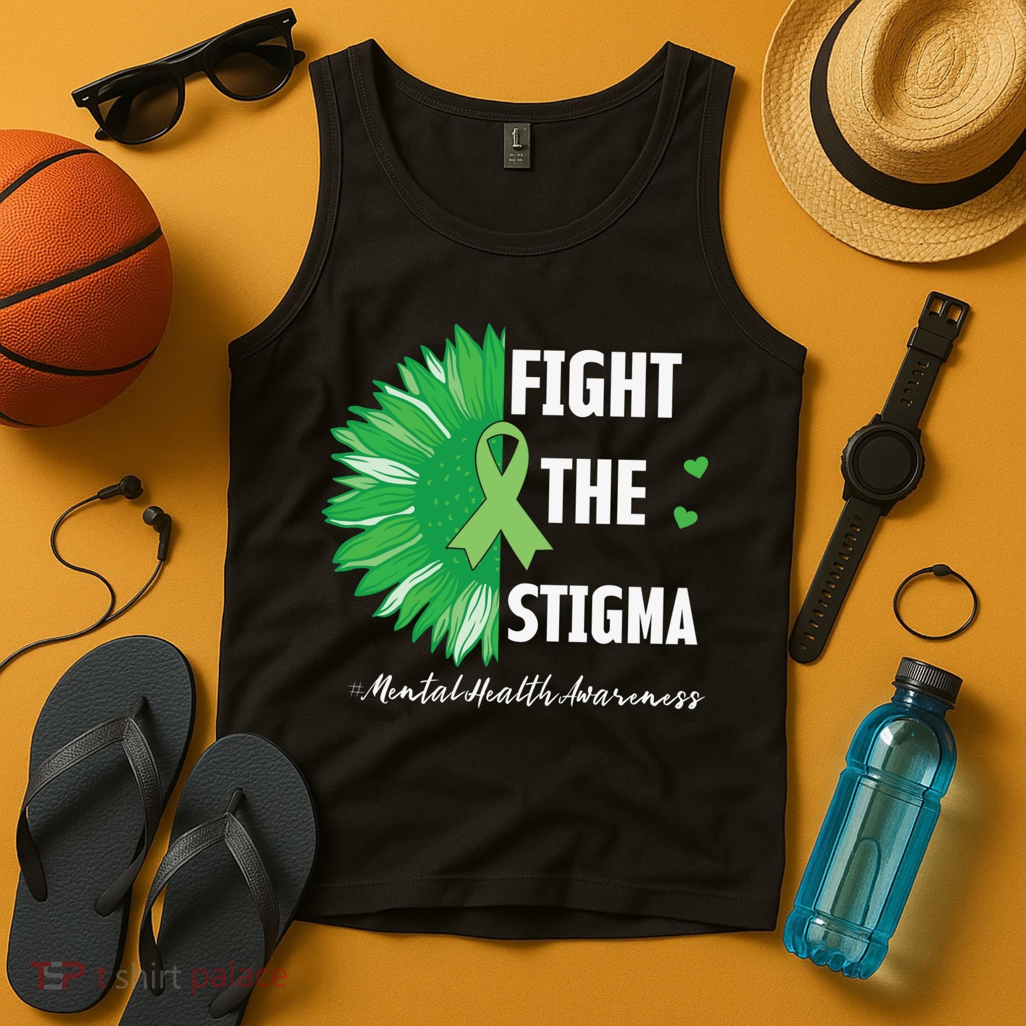 Mental Health Awareness Sunflower Fight The Stigma Tank Top