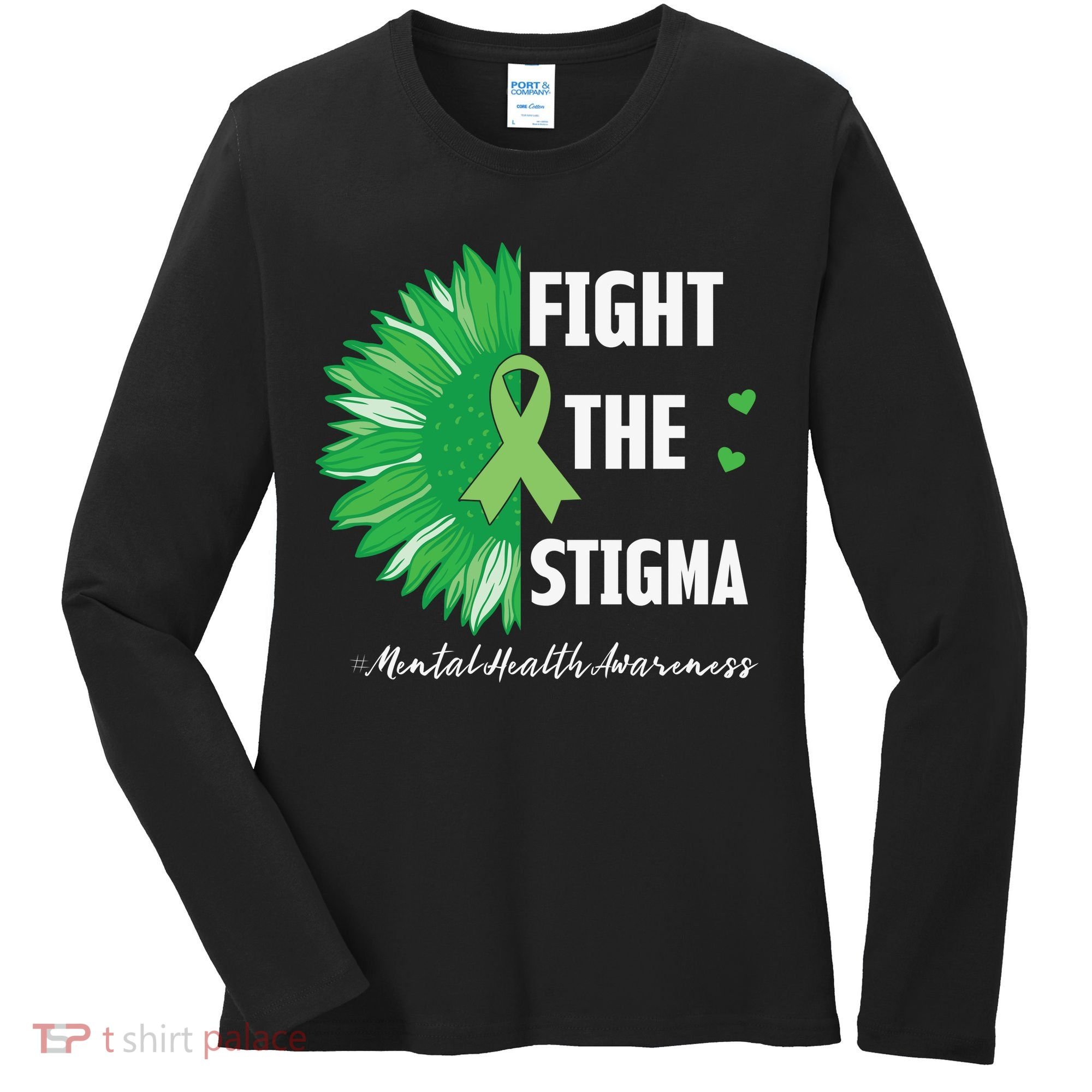 Mental Health Awareness Sunflower Fight The Stigma Women's Long Sleeve Shirt