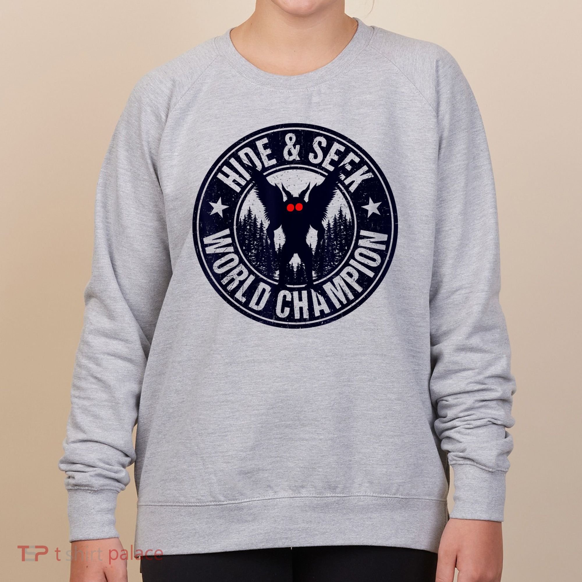 Mothman Hide And Seek World Champion Cool Mothman Silhouette Women's Sweatshirt