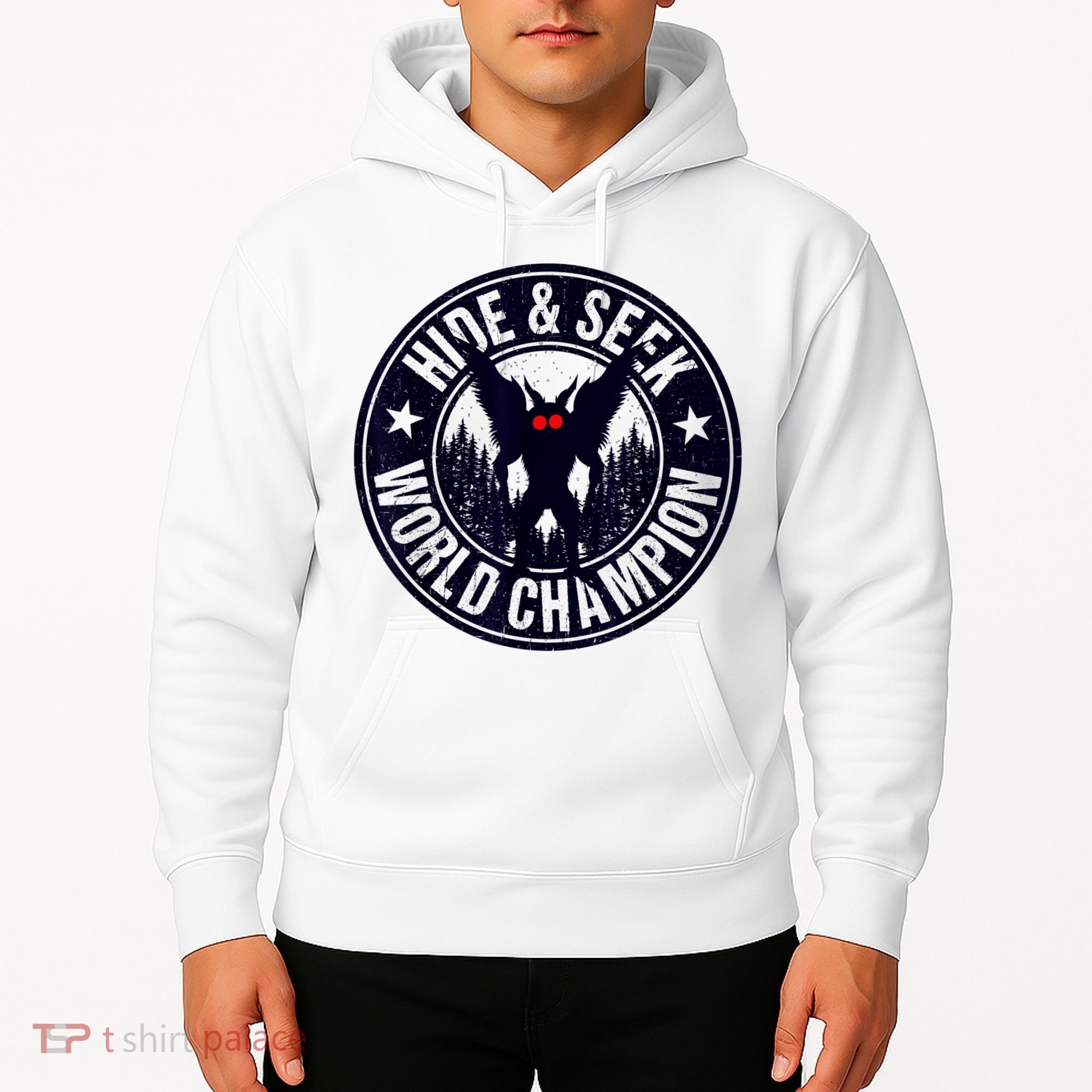 Mothman Hide And Seek World Champion Cool Mothman Silhouette Hoodie