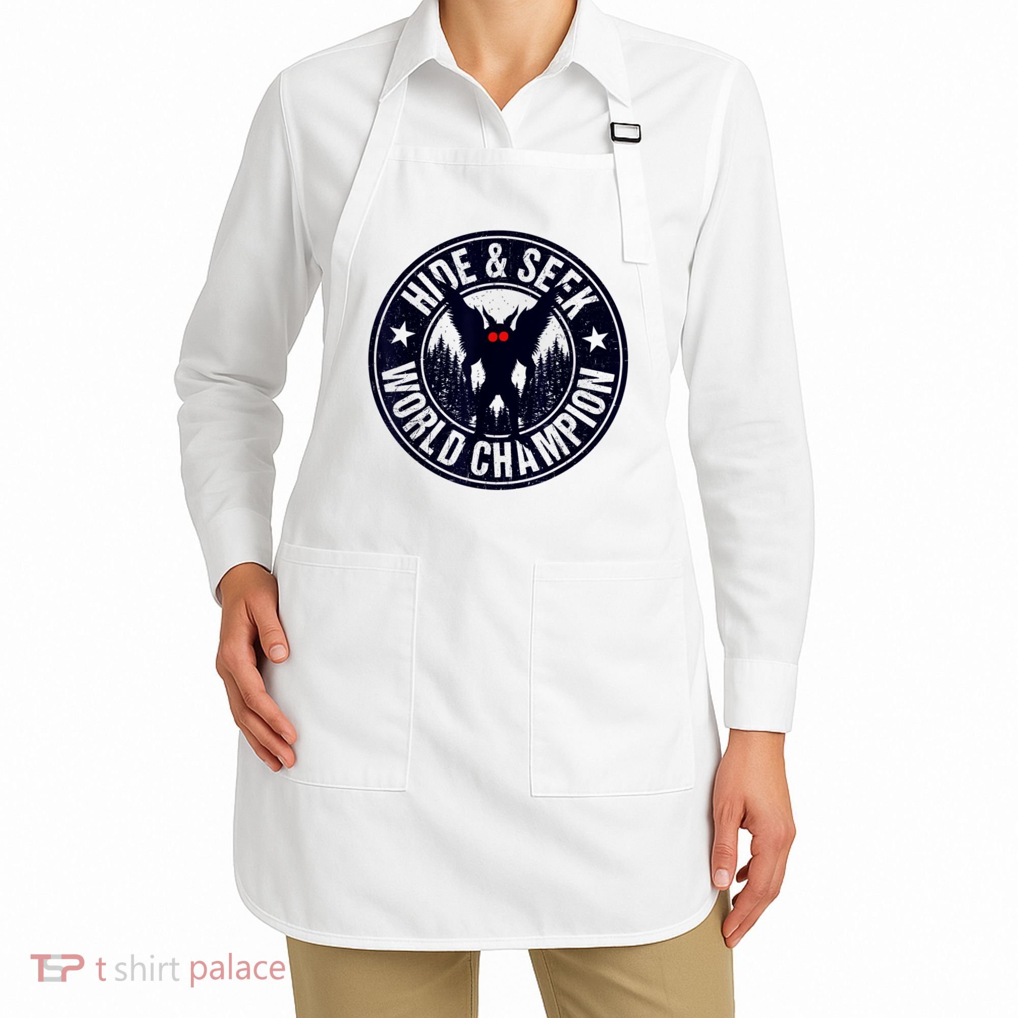 Mothman Hide And Seek World Champion Cool Mothman Silhouette Apron