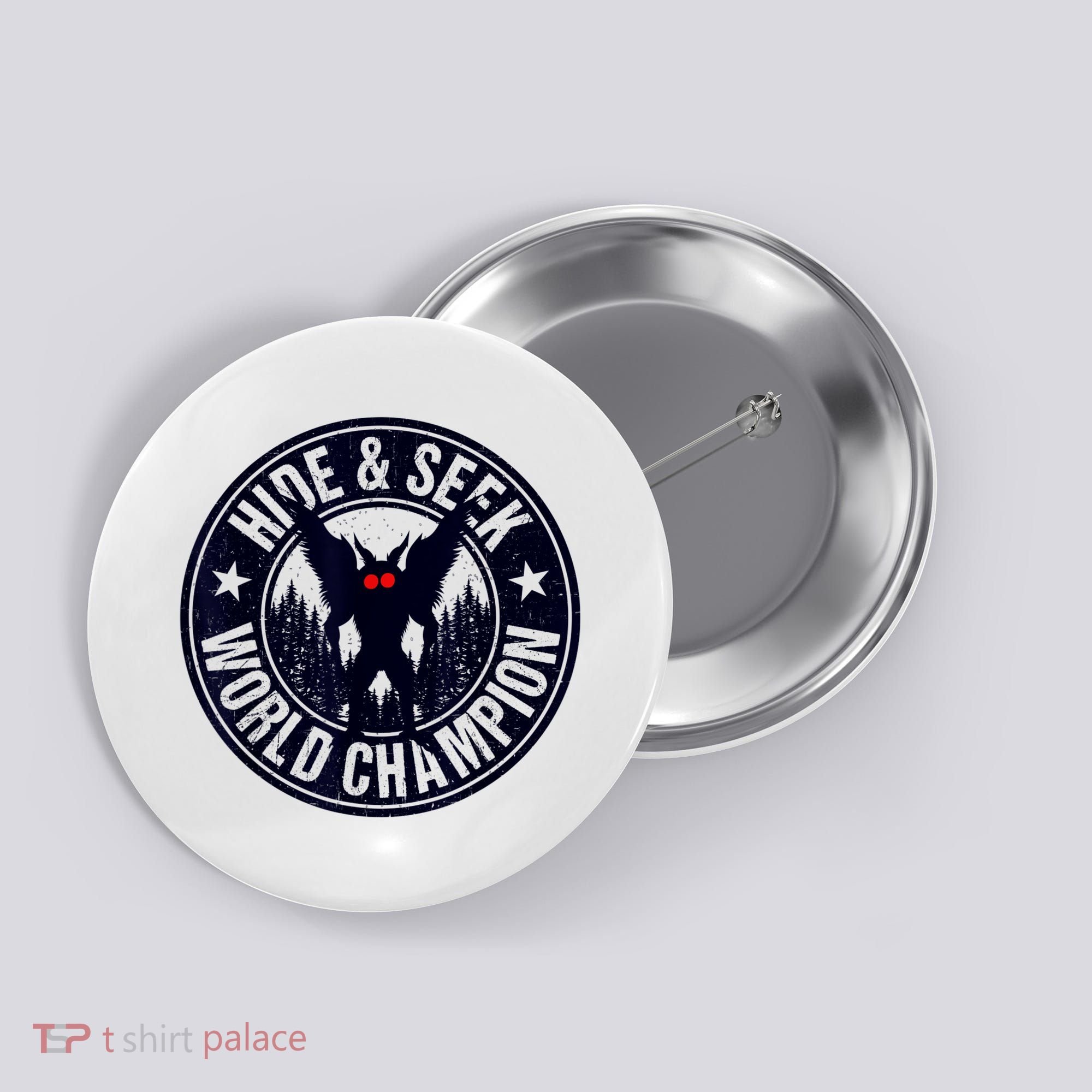Mothman Hide And Seek World Champion Cool Mothman Silhouette Button