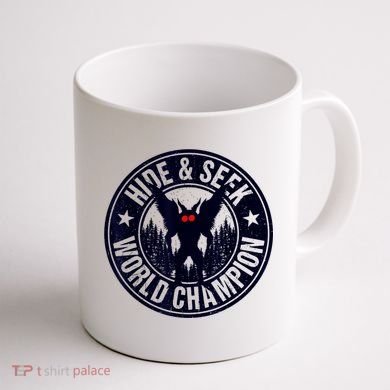 Mothman Hide And Seek World Champion Cool Mothman Silhouette Coffee Mug back