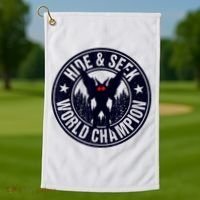 Mothman Hide And Seek World Champion Cool Mothman Silhouette Golf Towel thumb 1