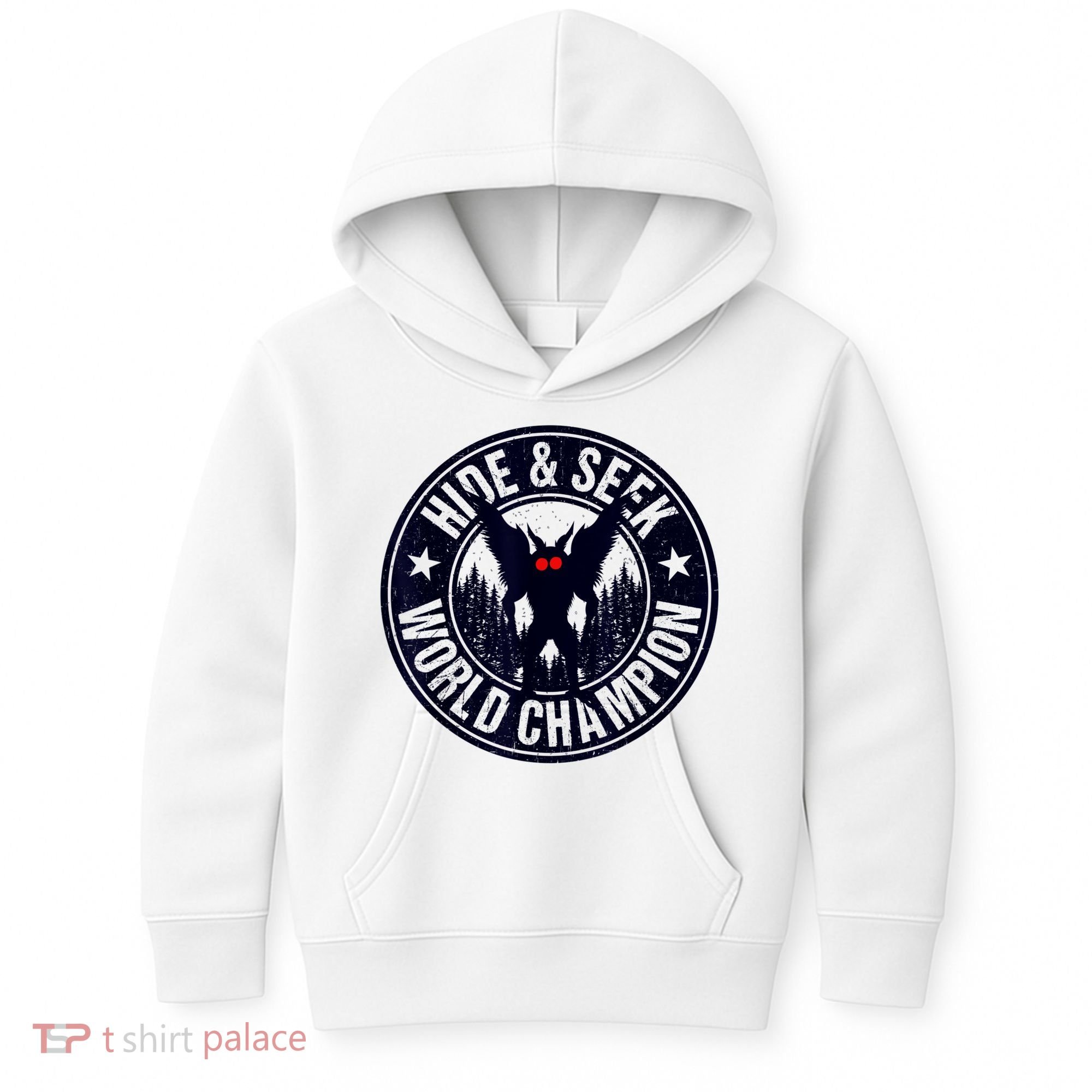 Mothman Hide And Seek World Champion Cool Mothman Silhouette Kids Hoodie