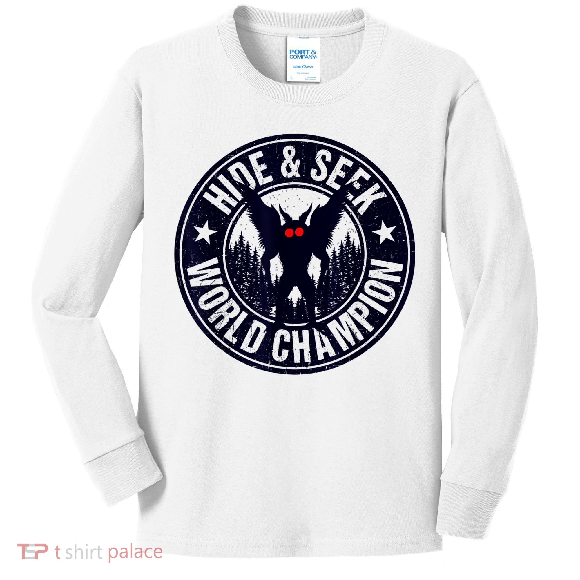 Mothman Hide And Seek World Champion Cool Mothman Silhouette Kids Long Sleeve Shirt