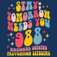 Mental Health Awareness Stay Tomorrow Needs You 988 USA-Made Doggie Bandana thumb 2
