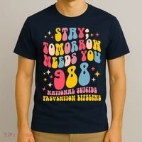 Mental Health Awareness Stay Tomorrow Needs You 988 T-Shirt thumb 3