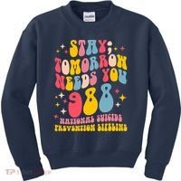 Mental Health Awareness Stay Tomorrow Needs You 988 Kids Sweatshirt thumb 0